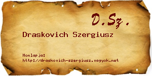Draskovich Szergiusz névjegykártya